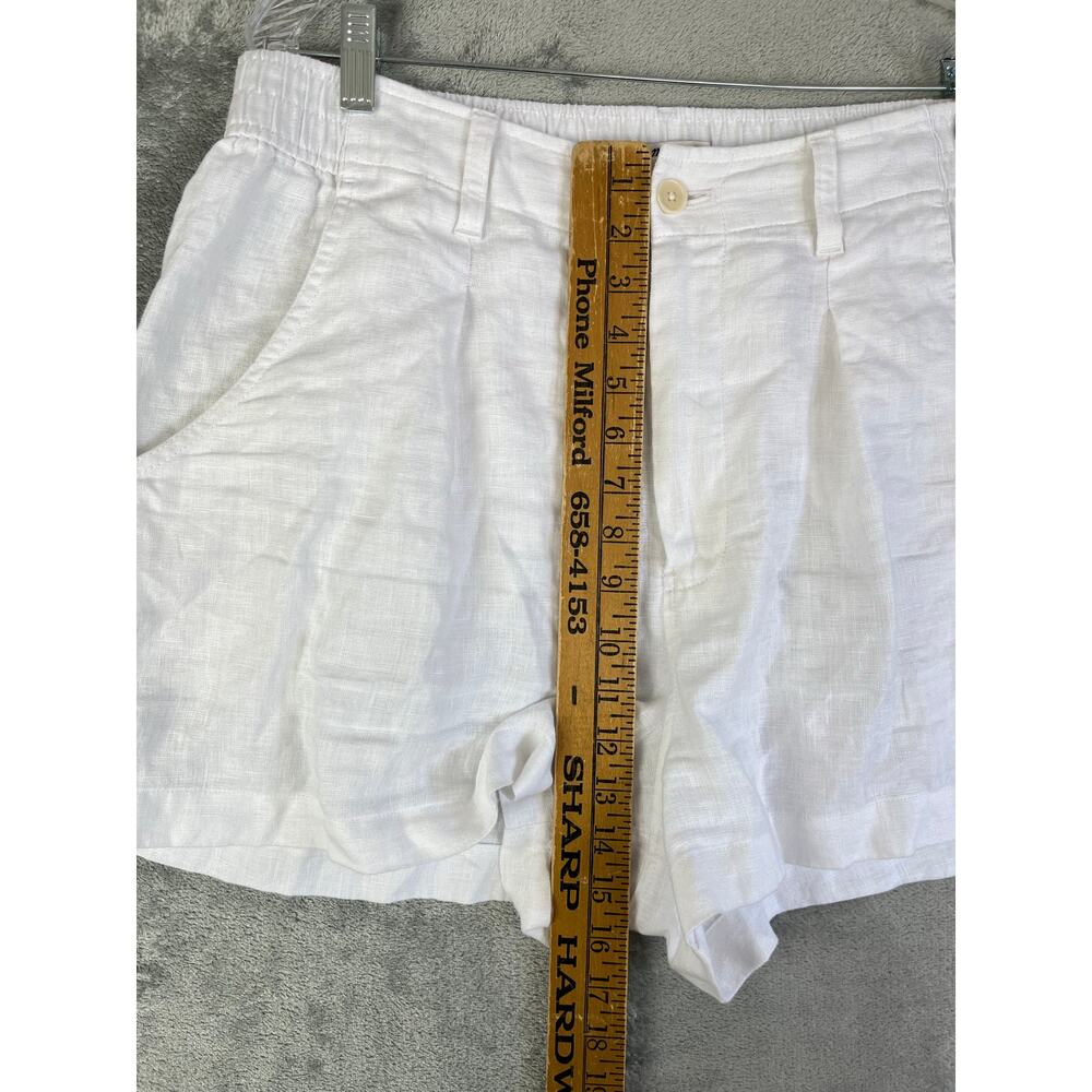 Madewell 100% Linen White Neale Shorts 12 Preppy Lagenlook Coastal Grandmother - Picture 12 of 16